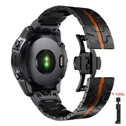 26 22mm QuickFit Metal Strap For Garmin watch Fenix 5/5X/5XPlus/6/6X/6XPro/7x Titanium Color Stainless Steel Band Forerunner 945