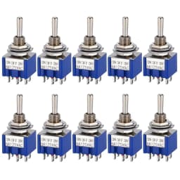 10pcs ON-OFF-ON / ON-ON Miniature Toggle Switches Mini MTS-102 103 202 203 Power Button Switch 3pin 6pin
