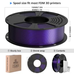 Geeetech Tri Color Silk PLA Filament, 3D Filament 1,75 mm 1KG Spool Wire (+/-0.03mm) Vacuum Packaging, Special Color