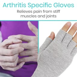 1Pair Premium Bamboo Gloves, Compres Bamboo Arthritis Gloves,Compres Gloves for Women Men,Fingerless Design, Breathable Fabric