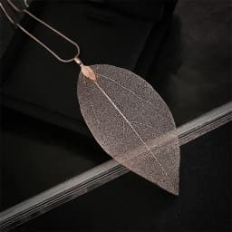 Silver Color Simple Punk Leaves p\Pendant Long Style Necklace For Women Girl Trendy Fashion Exquisite Jewelry Accessories Gifts