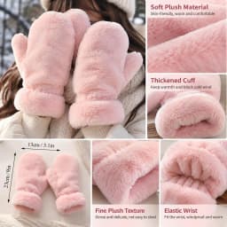 Winter Plush Wam Gloves Thicken Soft Fluffy All Fingers Gloves Cute Windproof Warmer Mittens Women Solid Color Keep Warm Mittens