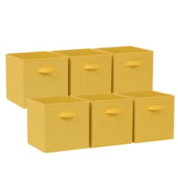 BonChoice Foldable Storage Cubes 30x30x30cm with Handle Pack of 6, Fabric Open Storage Bins Wardrobe Organization