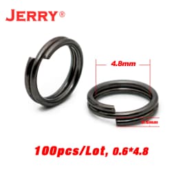 Jerry Stainless Steel Fishing Split Rings Hard Bait Flat Ring Connector Spoon Lure Double Loop 100pcs Fishing Accessories Tackle