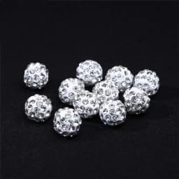 50pcs White Rhinestone Beads Polymer Crystal Spacer Bead For DIY Necklace Bracelet Jewelry Making Accessories Supplies Wholesale