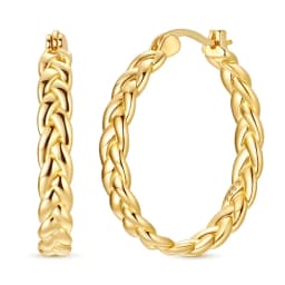 925 Sterling Silver Gold Color Circular Hoop Earrings Golden Earring Fit Original Charms Diy Fine Jewelry For Fashion Women