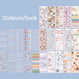Mr. Paper 25 Sheets/Book Colorful World Basic Sticker Book for DIY Journal Supplies Notes Calendar Album Postcard Decoration