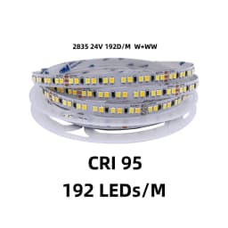 5M/Roll DC 5V 12V 24V LED Dual Color Strip Light 120 180 240 336 LEDs/M 5MM 8MM 12MM Wide PCB Flexible CRI Dimmable CCT Bar Lamp