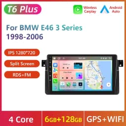 Podofo Wireless Carplay Android Auto Car Radio For BMW E46 1999-2005 Car Intelligent Systems 2din Car Multimedia Player