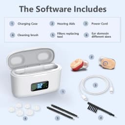Wireless Mini Noise-cancelling Hearing Aid for Seniors, HD Digital Display, With Large-capacity Battery Charging Box
