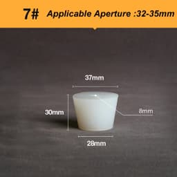 2PCS Silicone Stopper White Semi-transparent With 8mm Holes Tapered Reusable Lab Seal Stoppers Suitable for Test Tubes Flasks