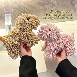NEW Cute Cartoon Puppy Hand Towel For Kitchen And Bathroom Wall Mounted Hanging Fluffy Chenille Towel Absorbent Handball Towels