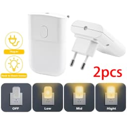 1/2/4pcs LED Night Light, Adjustable Brightness Warm White Mini Night Light with Auto On/Off, Wall-Mounted Plug-In