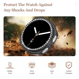 Cute Diamond Hollow PC Case For Samsung Galaxy Watch 9 40mm 44mm Protective For Galaxy Watch 8 44mm Cover Accessories No Glass