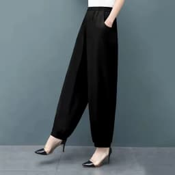 Cotton Silk Pants Women New Spring Summer Elastic High Waist Harem Pants Fashion Printed Casual Wide Leg Pants Female Trousers