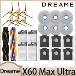 Dreame X60 Max Ultra Accessories Main Side Brush HEPA Filter Mop Cloths Dust Bag Vacuum Cleaner Replacement