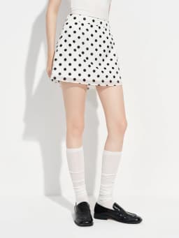 FSLE 2026 New Women's Pink Polka Dot Mini Skirt, High Waist A-line Short Skirt for Coquette Style, Flared Y2K Retro Party Skirt