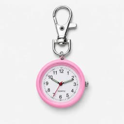 Mini Keychain Pocket Watch Number Dial Quartz Watch Clip‑On Carabiner Fob Watch Portable Timepiece for Medical Staff Students