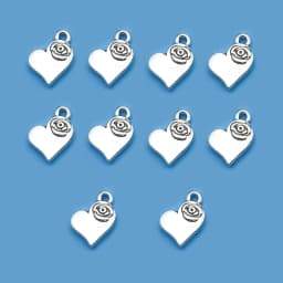 10/24Pcs/Pack Romantic Vintage Rose Flower Chaems Alloy Small Pendants for Jewelry Making Findings Crafting Accessories