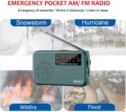 Mini Portable Radio AM FM Battery Powered Longest Lasting Best Reception with Headphone Jack for Running Walking Emergency Use