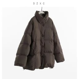 Women's Mid-Length Oversized down Jacket with Stand Collar, Warm Oversized Jacket Filled with White Duck Down, New Winter 2025 Model