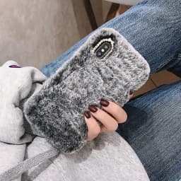 Luxury Love Pendant Phone Case For iPhone 15 Pro Max 14 13 12 11 X XS XR 8 7 6 6S Plus SE 2020 Cute Warm Winter Plush Fur Covers