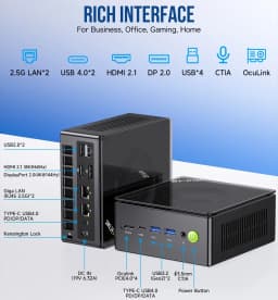 GMKtec K8 Plus Ryzen 7 8845HS Mini PC Windows 11 Pro DDR5 128GB 5600MT/s PCIe 4.0 4TB NVMe SSD WiFi 6 BT 5.2 Gaming Desktop Comp