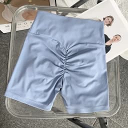 Solid Color High Waist Seamless Butt Lift Yoga Shorts Breathable Quick Drying Fitness Leggings Cycling Running Sports Shorts