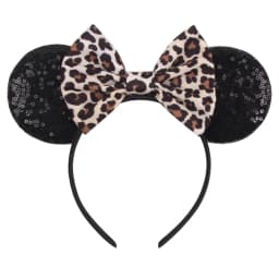 Cute Women Mouse Ears Leopard Print Headbands for Girls Baby Women Sequins 5"Bows Hair Accessories Adults Hairbands Kids Gift