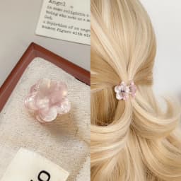 Korean Style Floral Acetate Mini Claw Clip for Women, Sweet Cute Resin Hair Clip, Shark Clip for Thin Hair and Bangs