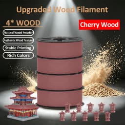 JAYO 3D Wood PLA Printer Filament 1.75mm 15% Real Wood Fibers Dimensional Accuracy +/- 0.02mm Fits Most FDM 3D Printers 4 Rolls