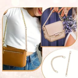2Pcs Bag Extender Chain Gold Purse Chain Short Purse Strap Flat Handbag Replacement Extender Strap Short Bag Chains