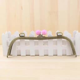 1PCS 26cm Antique Bronze M Shape Embossed Candy Bead Big Metal Purse Frame Bag Kiss Clasp Handle DIY Accessories