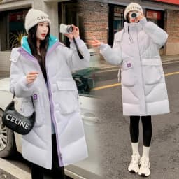 Oversized Winter Hooded Parker Women Down Jacket 2026 New Thicken Cotton Padded Coat Fashion Long Overcoat Female Warm Parkas