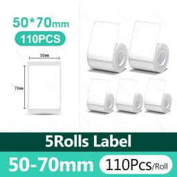 5/10 Rolls NiiMBOT White Thermal Sticker Label Self-adhesive Waterproof Labels Paper For Niimbot B1 B21 Mini Portable Printer