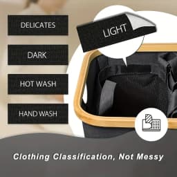 160L Extra Large Laundry Basket with Lid 3-Grids Inner Bags Laundry Hamper Handles Classification Labels Foldable Laundry Basket