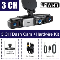 4CH WiFi Dash Cam for Car 360 DVR Camera APP Control 24H Parking Mode Video Recorder IR Night Vision