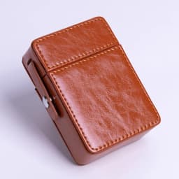 pocket leather cigarette case lighter bag box storage organizer smoking tools accessories waterproof cigar man birthday gift
