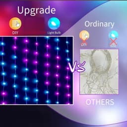 Smart LED Curtain Lights RGB Light String App Control Waterproof DIY Fairy Light USB Plug Text Pattern for Party Room Decoration