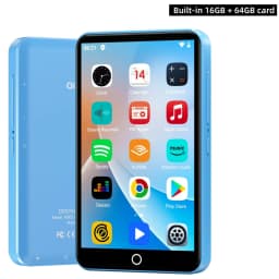 16GB/80GB MP3 Player Android 9.0 with Bluetooth and WiFi, 4.0-inch with speakers, FM radio, eBooks, capacity up to 512GB