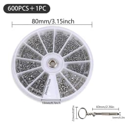12 Kinds of Small Screws Nuts Assortment Kit M1 M1.2 M1.4 M1.6 Screw for Watches Glassess Frame Repair Tools with Screwdriver