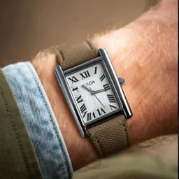 CILOA Men's Luxury Retro Square Watch, Gold Case Cream Dial Brown Leather Strap, Business Casual Versatile Quartz Wristwatch