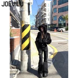 Women's Low Rise Cargo Jeans Black Detailed Micro Flare Pants Petite Lengthening Tummy Control Workwear Pants Y2K Streetwear