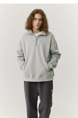 KITH American Style Fleece Lined Hoodie Half Zip Autumn Winter Jacket Unisex Heavyweight Couple Outfit Hooded Sweatshirt