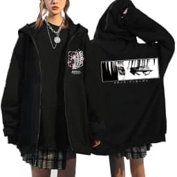 Anime Attack on Titan Final Season Zip Up Hoodie Shingeki No Kyojin Y2k Zippper Jackets Sweatshirts Eren Yeager Mange Streetwear