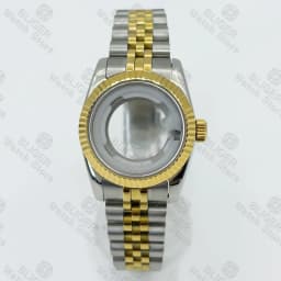 BLIGER 31mm NH05 NH06 Watch Case Fluted Curved Silver Gold Rose Gold Jubilee For Ladies Watch Date Sapphire Glass Waterproof