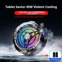 New 45W Semiconductor Tablet Cooler Large Area Powerful Cooling Magnetic RGB Phone Cooler for Pad/Gaming Phones with Lights