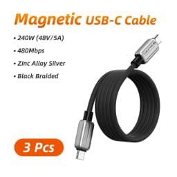 CABLETIME Magnetic USB C Cable 240W Type C Cable Fast Charging Type C Charger Cord for MacBook Laptop iPhone 17 16 Smasung S25