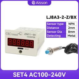 JDM11-6H 6 Digit Electronic Digital Counter Display Hall Sensor Proximity Photoelectric Switch NPN DC12-24V AC110-220V