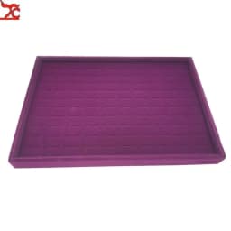 35X24X3Cm Flannel Jewelry Tray 100 Digit Ring Display Storage Jewelry Display Props Ring Trays Dedicated Dustproof Plastic Cover